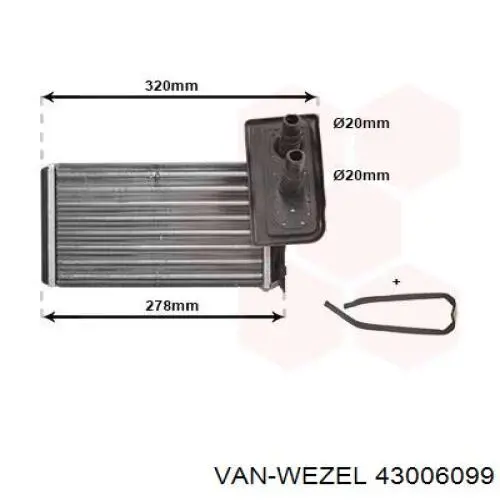 43006099 VAN Wezel radiador de calefacción