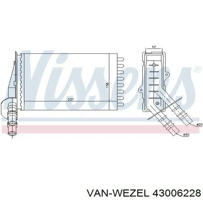 43006228 VAN Wezel radiador de calefacción