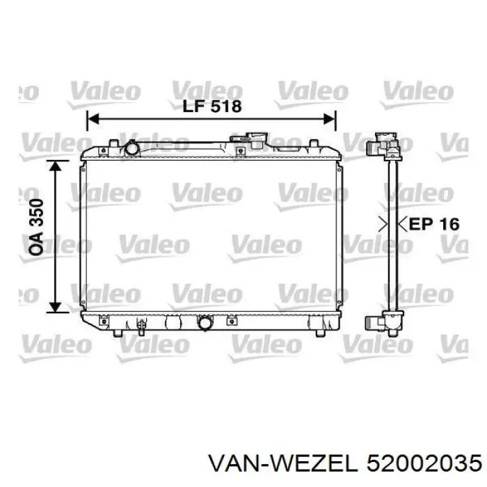 52002035 VAN Wezel radiador refrigeración del motor