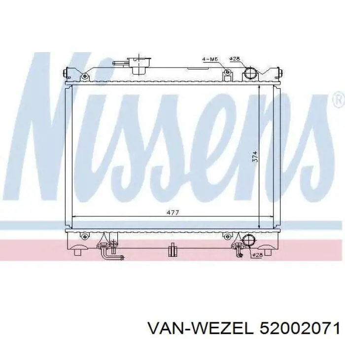 52002071 VAN Wezel radiador refrigeración del motor