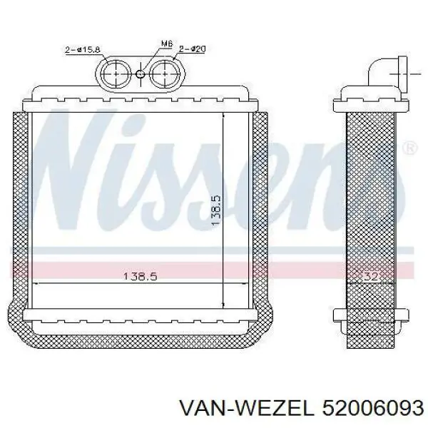 52006093 VAN Wezel radiador de calefacción