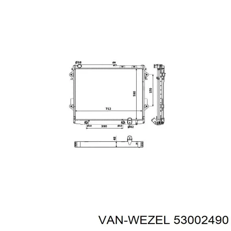 53002490 VAN Wezel radiador refrigeración del motor