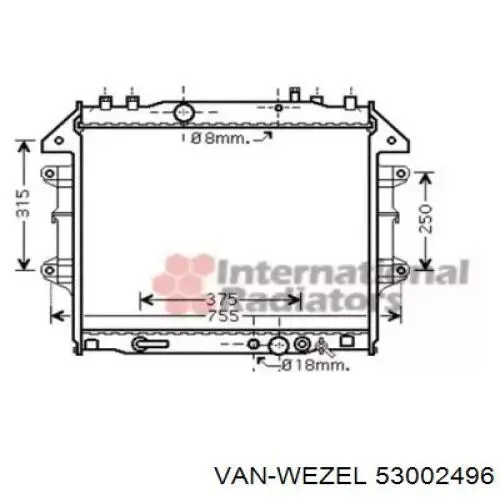 Água radiador VAN Wezel 53002496 precio, desde 147,56 EUR