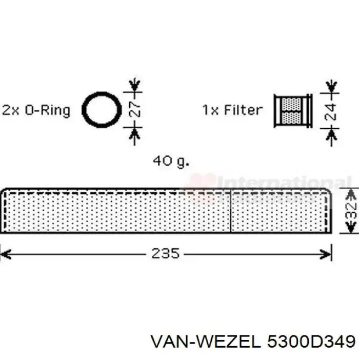 5300D349 VAN Wezel receptor-secador del aire acondicionado