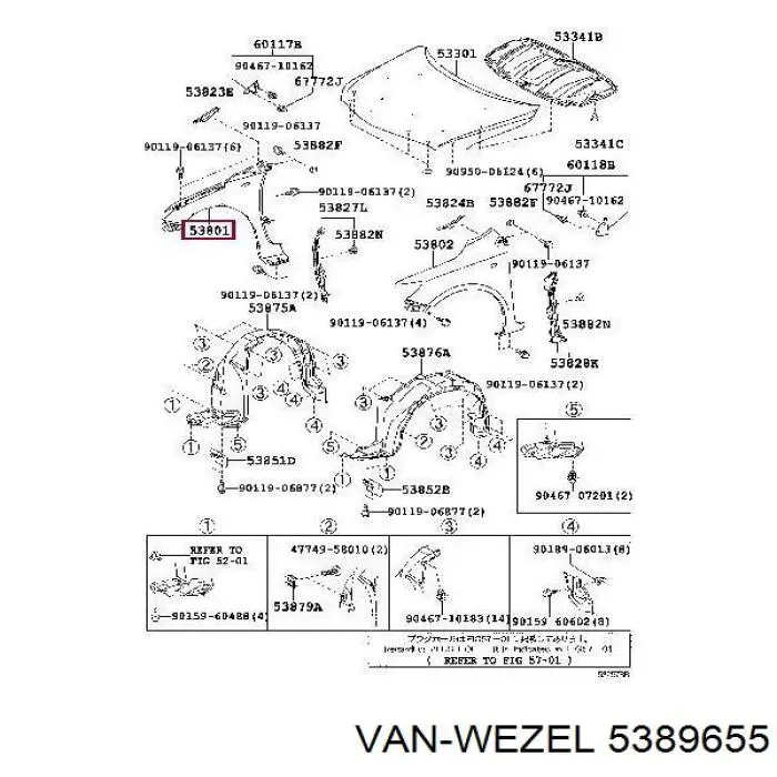 5389655 VAN Wezel guardabarros delantero izquierdo