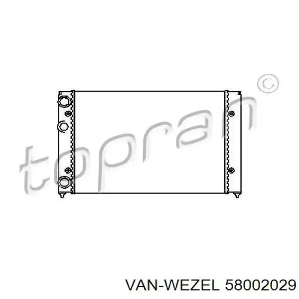 58002029 VAN Wezel radiador refrigeración del motor