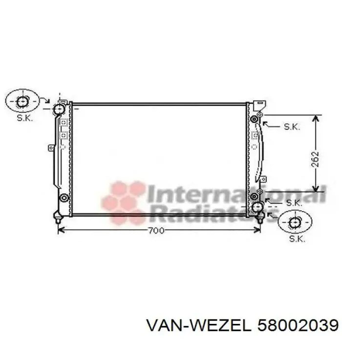 58002039 VAN Wezel radiador
