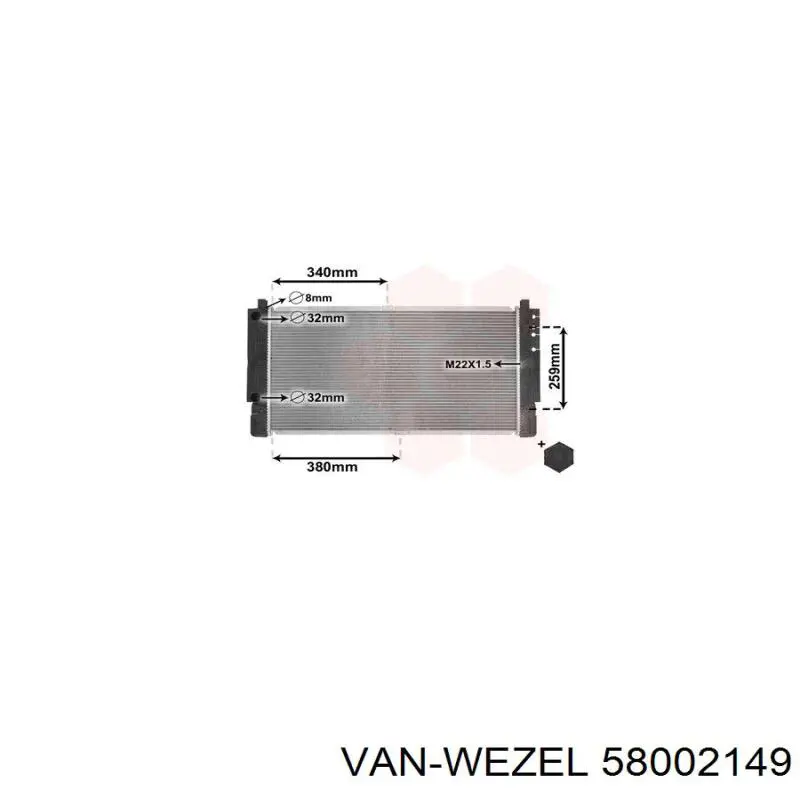 58002149 VAN Wezel radiador refrigeración del motor