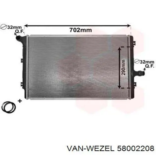 58002208 VAN Wezel radiador refrigeración del motor