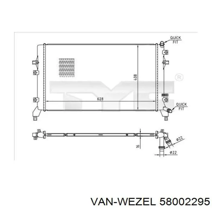 58002295 VAN Wezel radiador