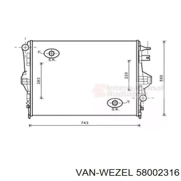 Água radiador VAN Wezel 58002316 precio, desde 171,34 EUR