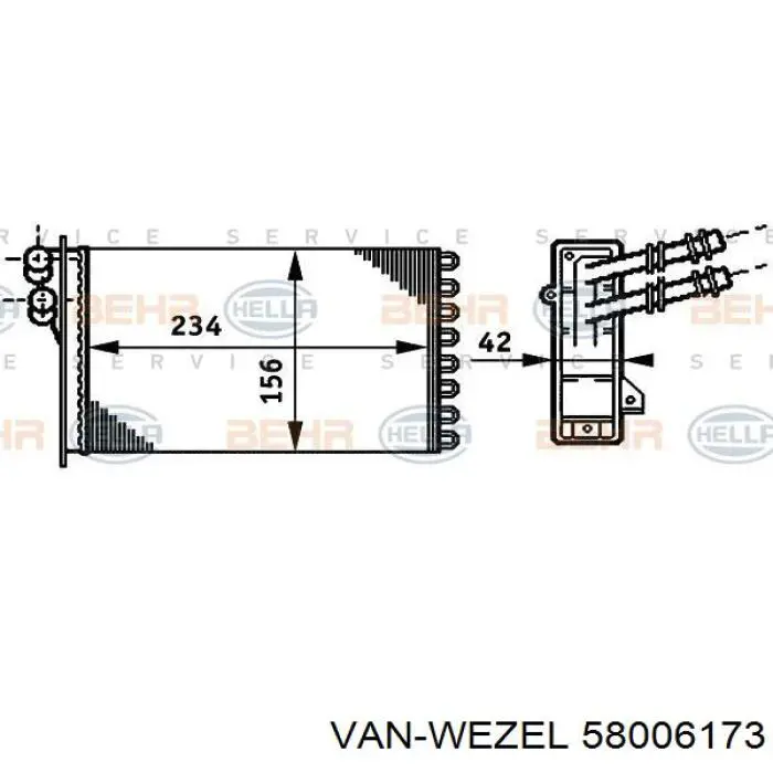 Comprar 58006173 VAN Wezel Radiador calefacción