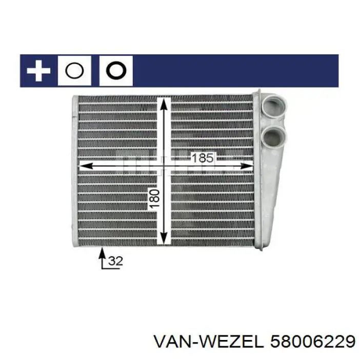 58006229 VAN Wezel radiador de calefacción