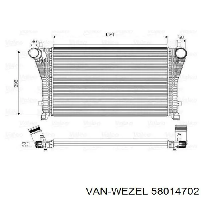 58014702 VAN Wezel radiador de aire de admisión