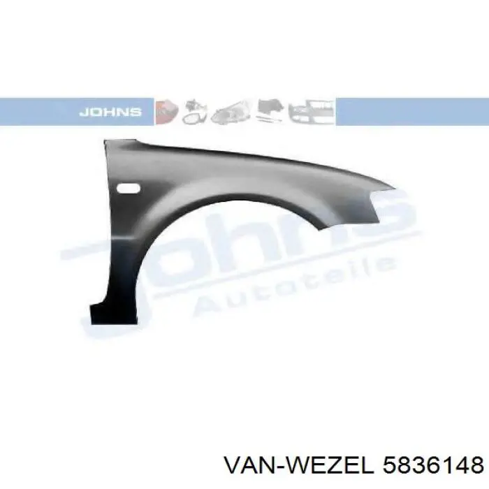 5836148 VAN Wezel repuesto de arco de rueda trasero derecho