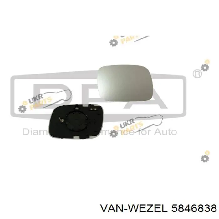 5846838 VAN Wezel cristal de espejo retrovisor exterior derecho