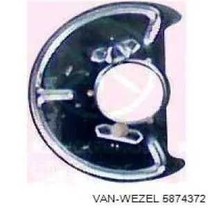 5874372 VAN Wezel chapa protectora contra salpicaduras, disco de freno delantero derecho