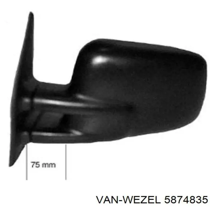 5874835 VAN Wezel cristal de espejo retrovisor exterior izquierdo