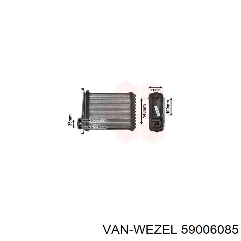 59006085 VAN Wezel radiador calefacción
