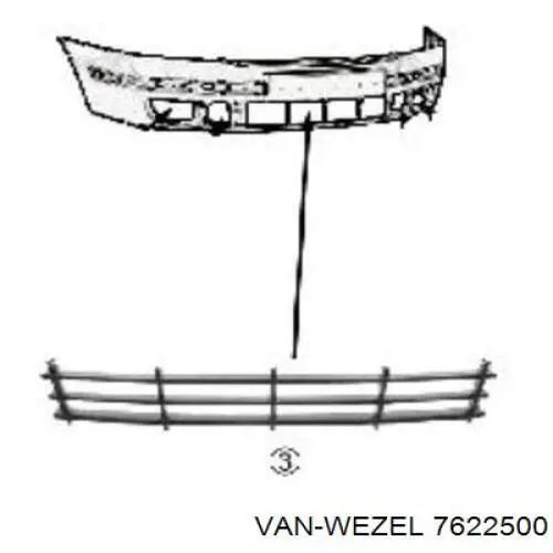 7622500 VAN Wezel alerón parachoques delantero