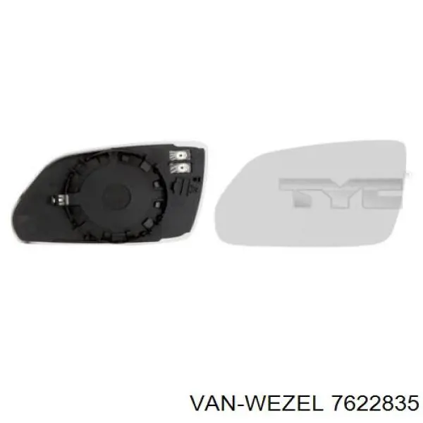 7622835 VAN Wezel cristal de espejo retrovisor exterior izquierdo