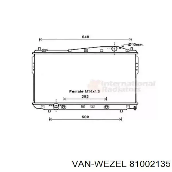 Água radiador VAN Wezel 81002135 precio, desde 105,16 EUR