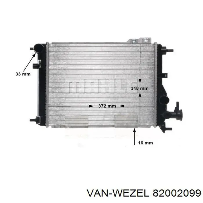 Comprar 82002099 VAN Wezel Radiador de auto