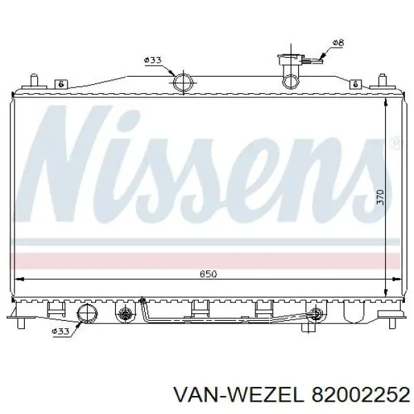 82002252 VAN Wezel radiador refrigeración del motor