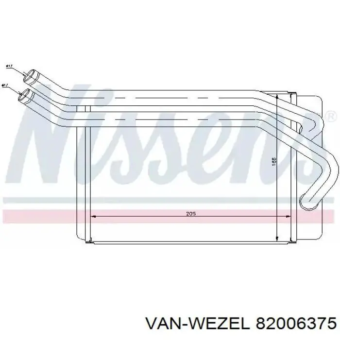 82006375 VAN Wezel radiador de calefacción