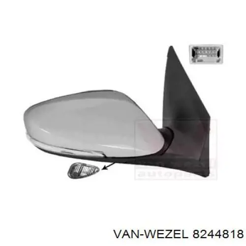 8244818 VAN Wezel espejo retrovisor derecho