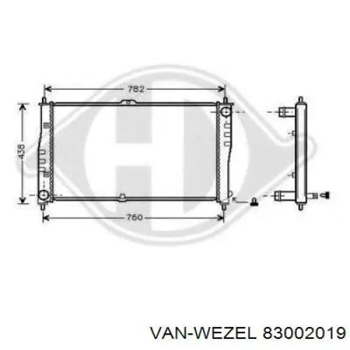 83002019 VAN Wezel radiador refrigeración del motor