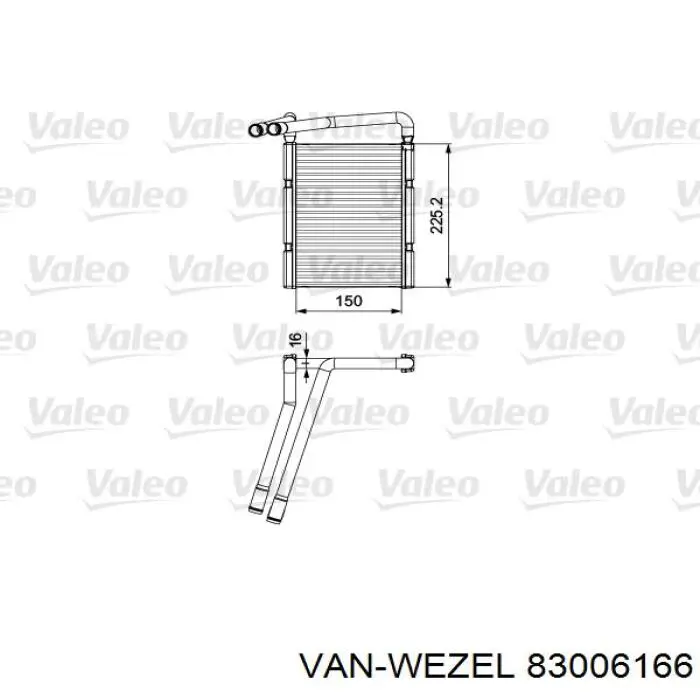 83006166 VAN Wezel radiador de calefacción