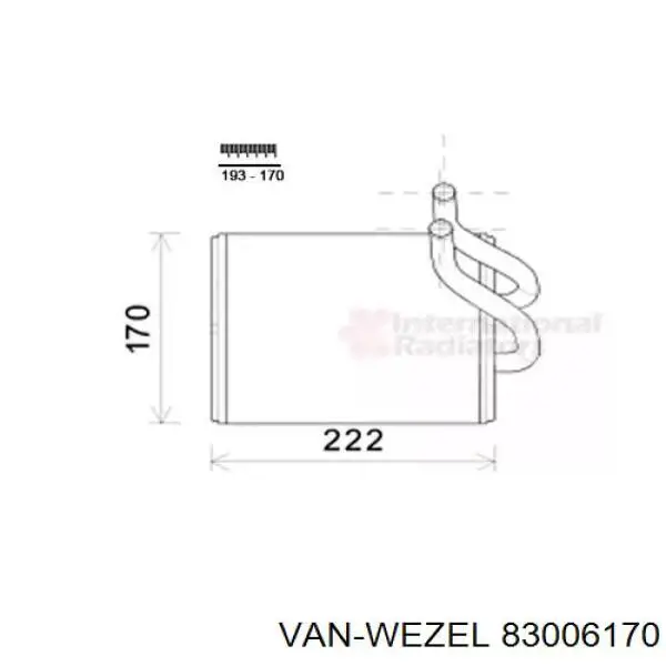 83006170 VAN Wezel radiador de calefacción