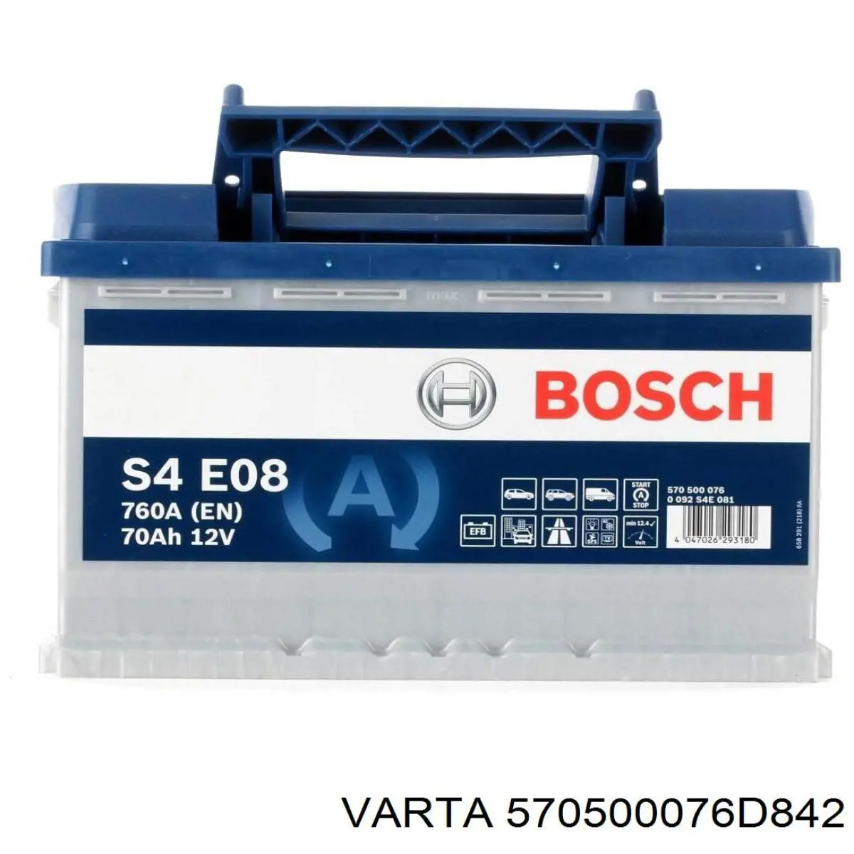 Batería 570500076D842 Varta