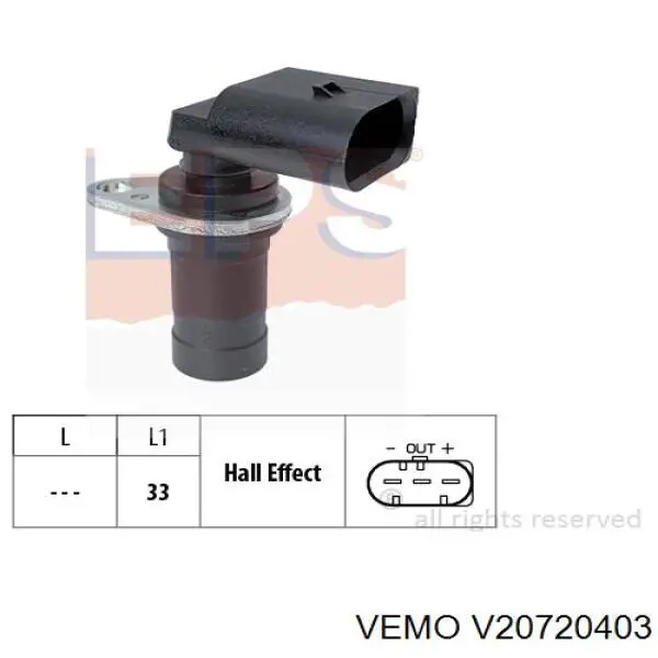 Sensor de cigüeñal V20720403 Vemo