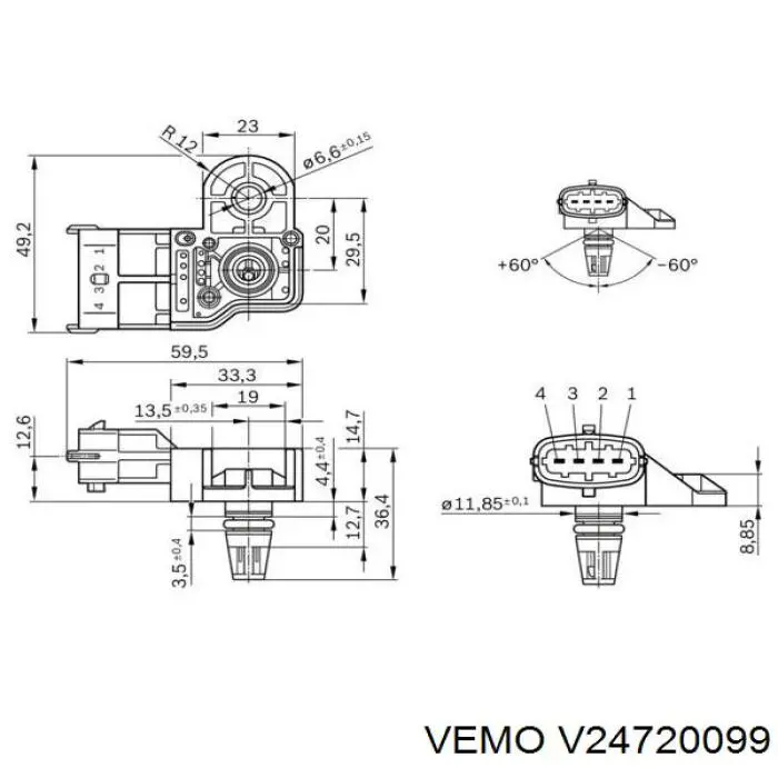 Sensor De Presion Del Colector De Admision Alfa Romeo 147 937