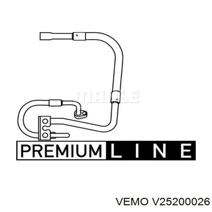 V25-20-0026 Vemo tubería de alta presión, aire acondicionado, de compresor aire acondicionado a condensador