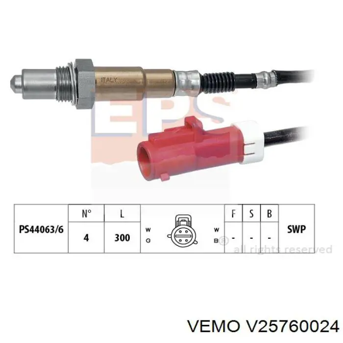 V25-76-0024 Vemo sonda lambda sensor de oxigeno para catalizador