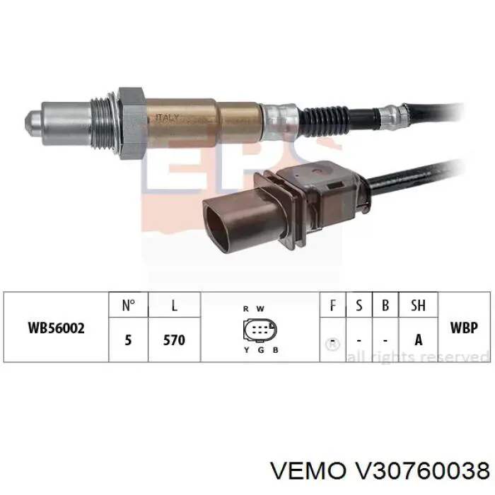 V30760038 Vemo sonda lambda sensor de oxigeno para catalizador