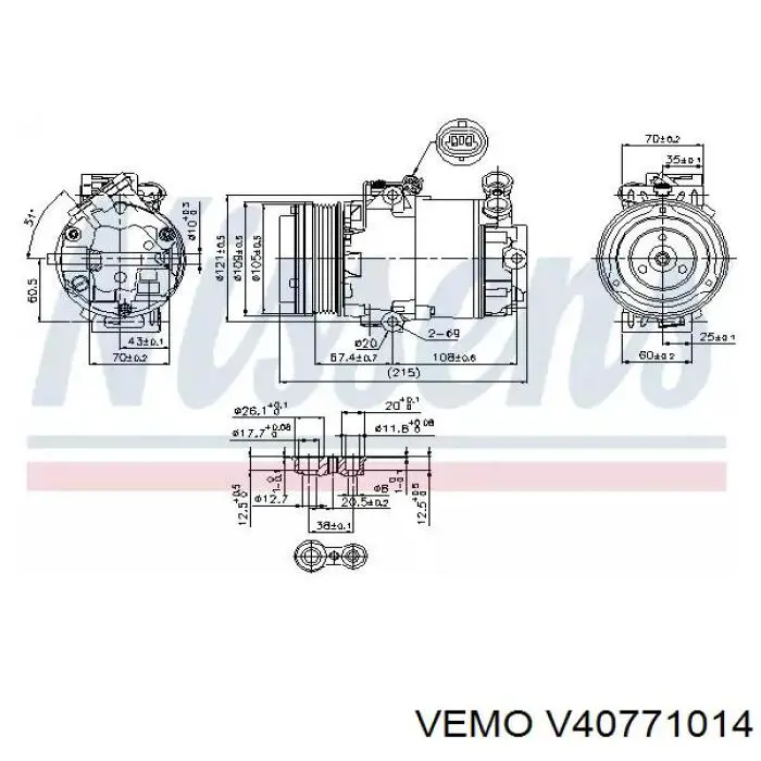 Comprar V40771014 Vemo Acoplamiento magnético, compresor del aire acondicionado 