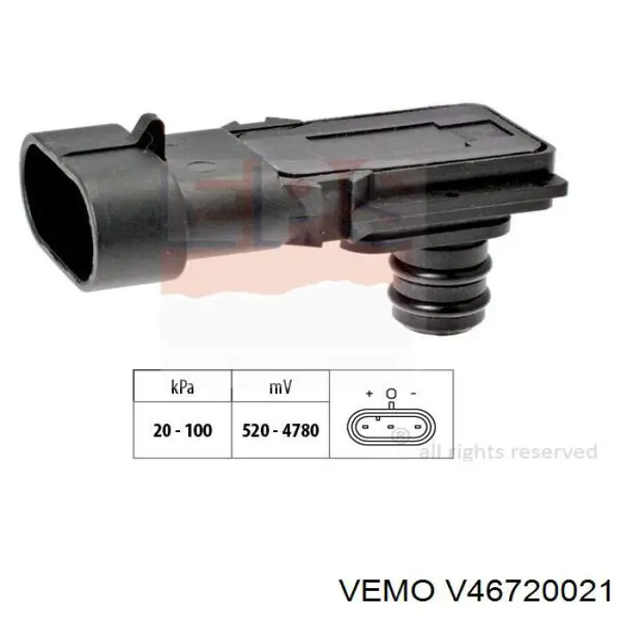 V46-72-0021 Vemo sensor de presion del colector de admision