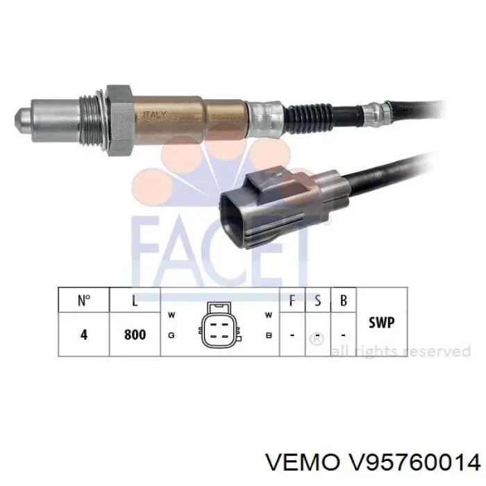 V95-76-0014 Vemo sonda lambda sensor de oxigeno post catalizador