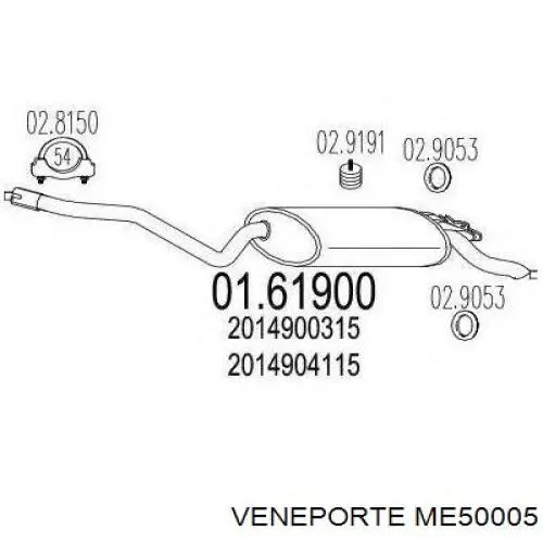 A2014902615 Mercedes silenciador posterior