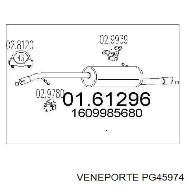 Silenciador trasero Peugeot/Citroen 1609985680 precio, desde 62,77 EUR