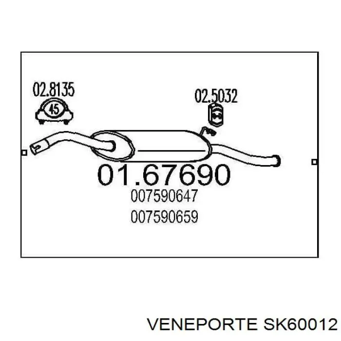 Silencioso trasero Skoda Favorit (781)