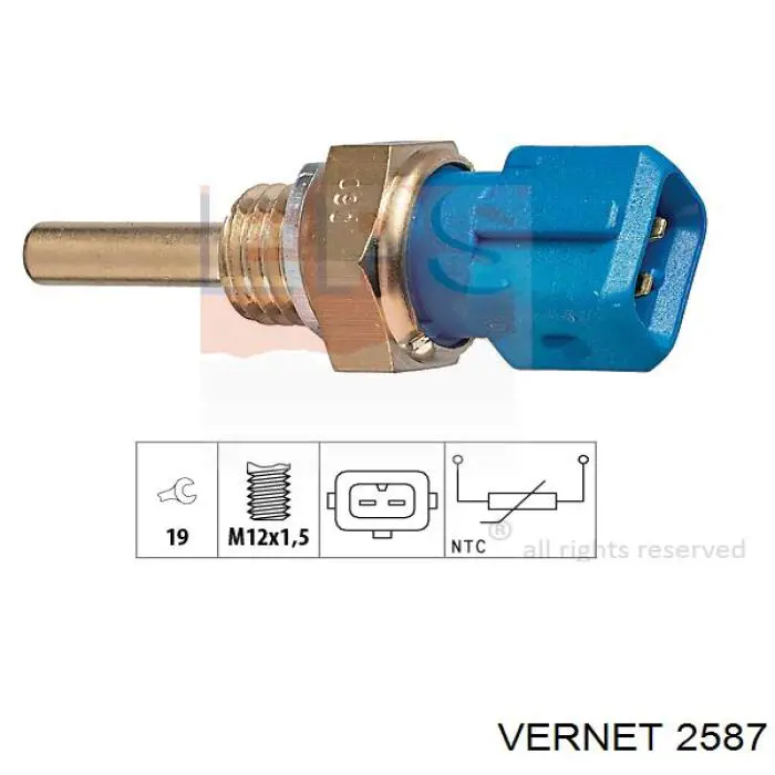 2587 Vernet sensor de temperatura del refrigerante