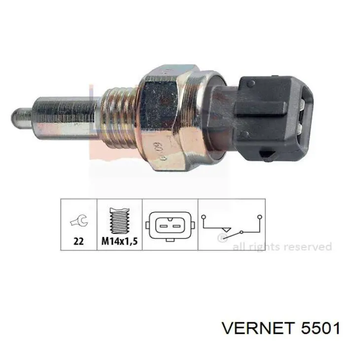 5501 Vernet interruptor, piloto de marcha atrás