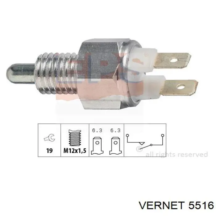 5516 Vernet interruptor, piloto de marcha atrás