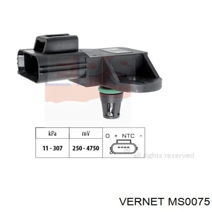 MS0075 Vernet sensor de presion del colector de admision