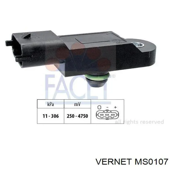 MS0107 Vernet sensor de presion de carga (inyeccion de aire turbina)